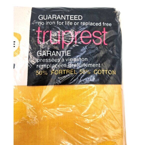 Vintage Tex-Made TruPrest Pillowcases 42x33 Yellow Gold 50% Fortrel 50% Cotton M - Picture 5 of 8